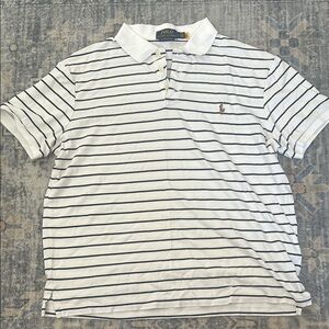 Polo by Ralph Lauren White and Blue Striped Polo Shirt